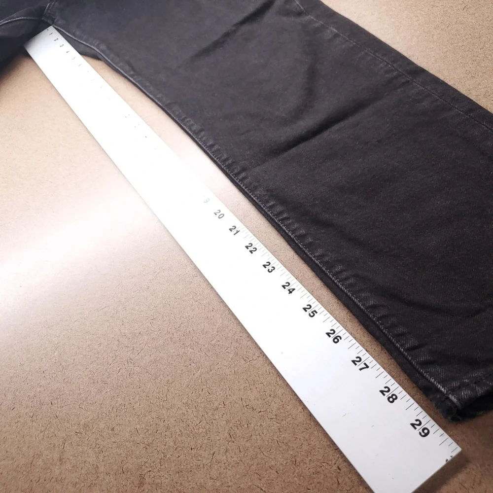 Levi's Premium 502 Tapered Jeans Men 32x32 Black Stretch Big E Modern Casual